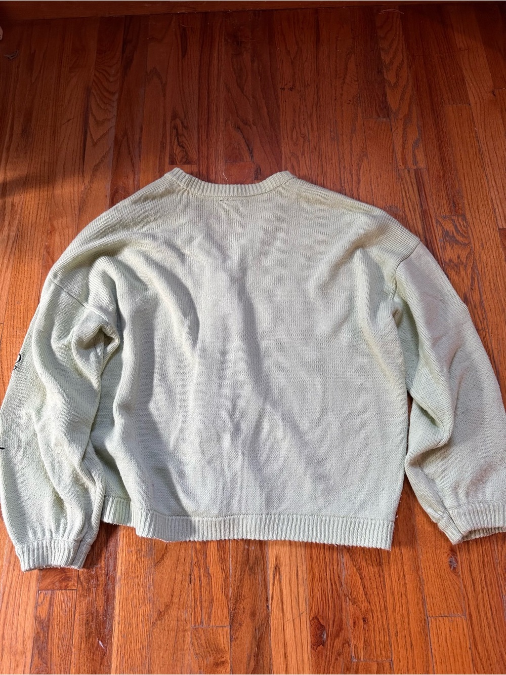 Keroppi Embriodered Button-Front Cardigan Sweater - Light Green - Picture 10 of 10
